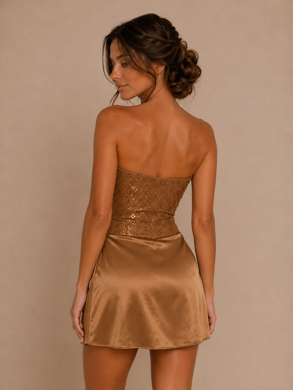 The Mocha After Dark Mini Dress