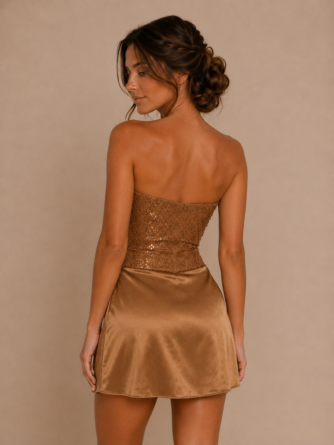 The Mocha After Dark Mini Dress