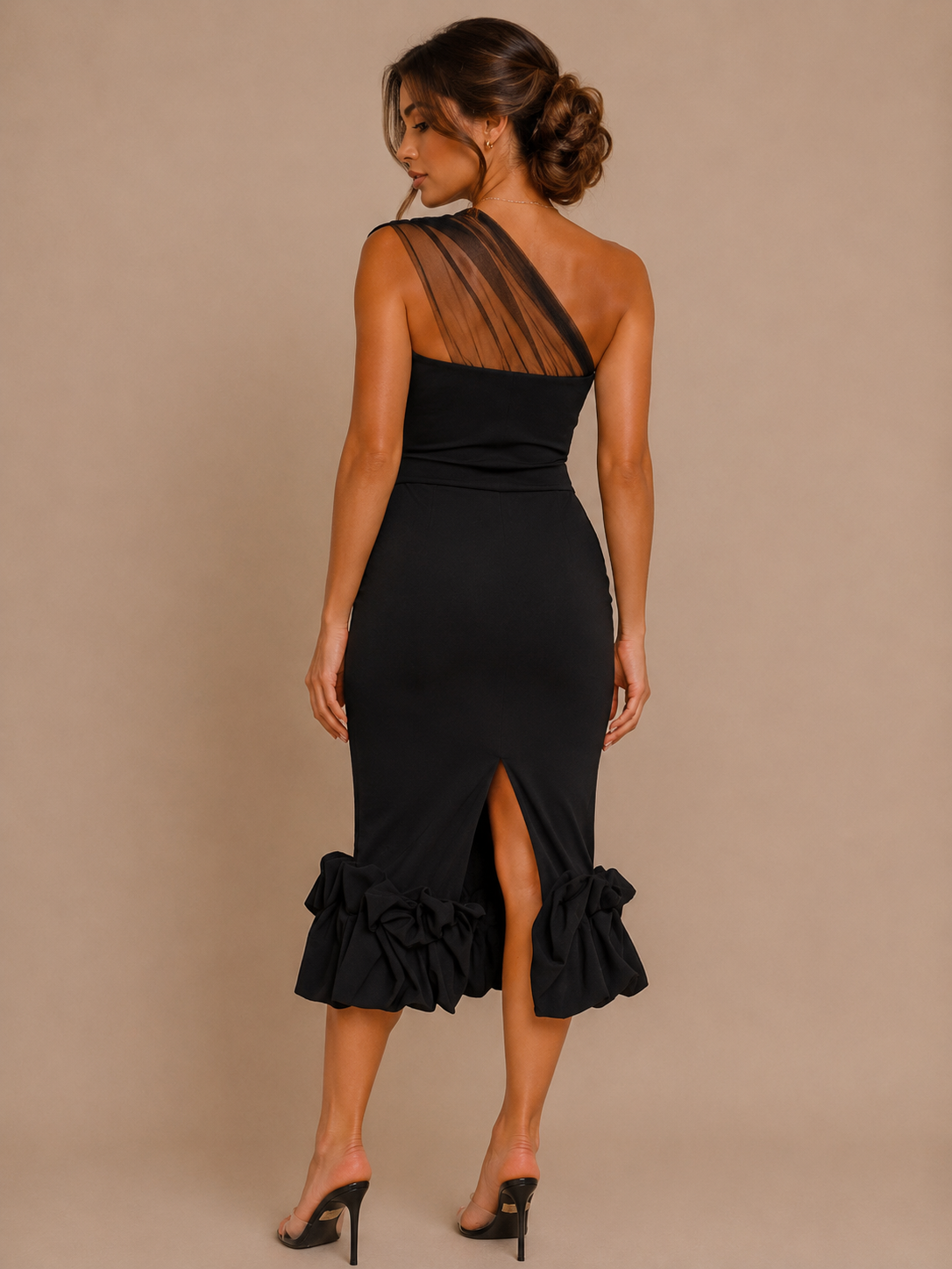 The After Midnight Ruffle Midi Dress