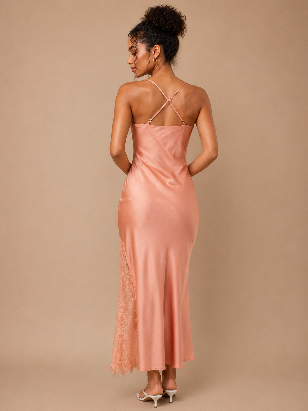 The Rosé Afterglow Satin Dress