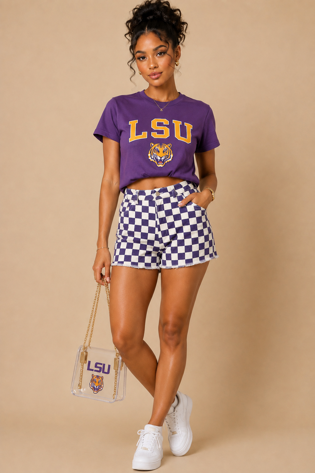 The Tiger Track Checkered Shorts