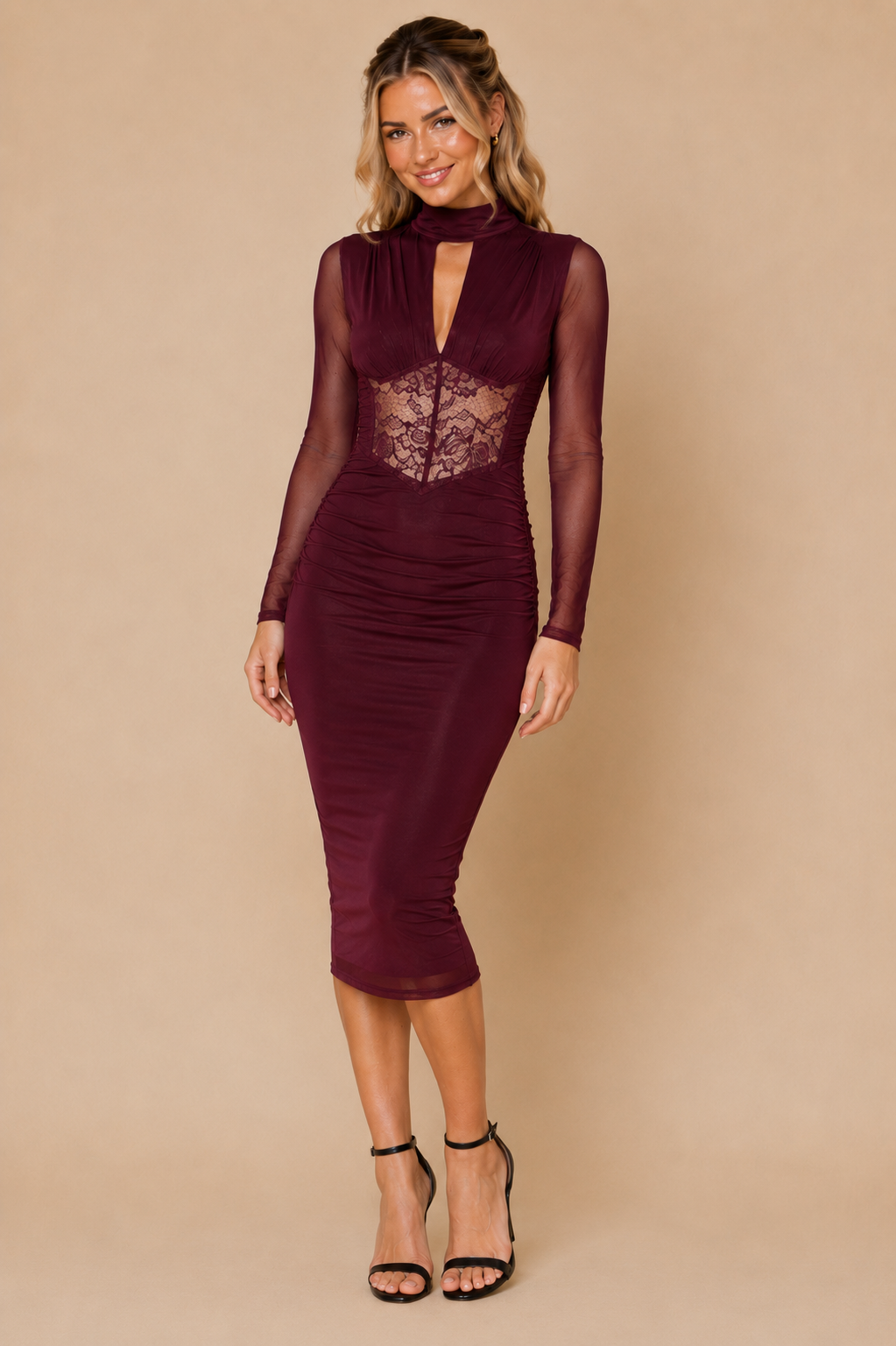 Merlot After Midnight Midi Dress